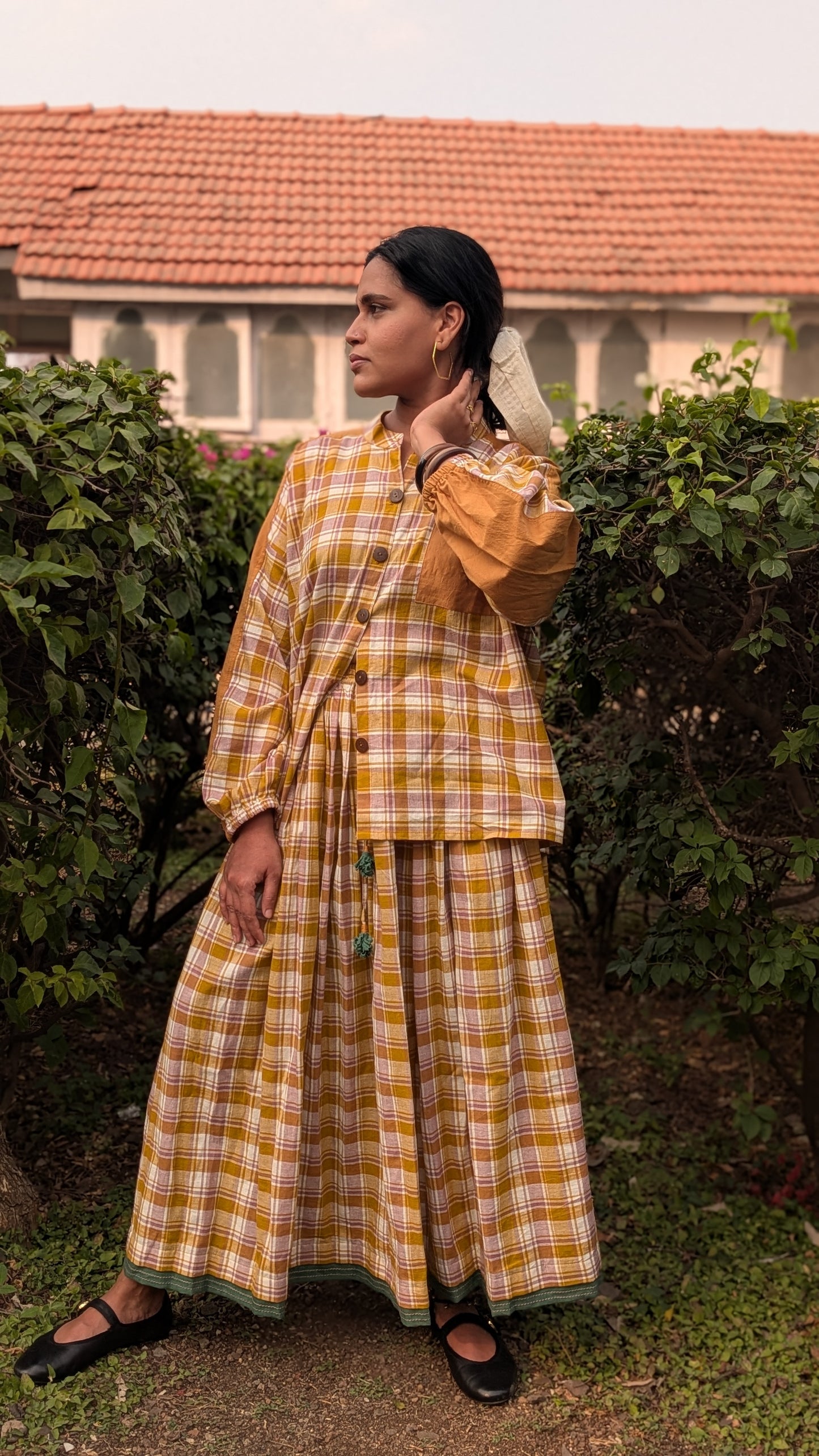 Ella long gathered skirt