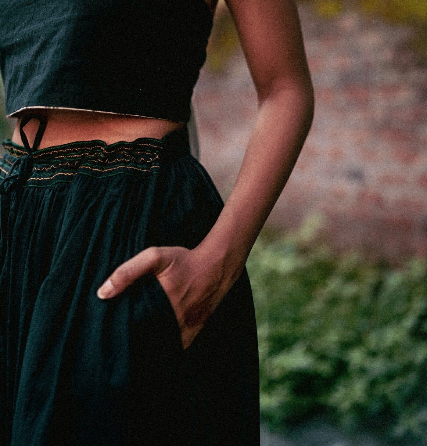 YUKI' mid length gathered skirt