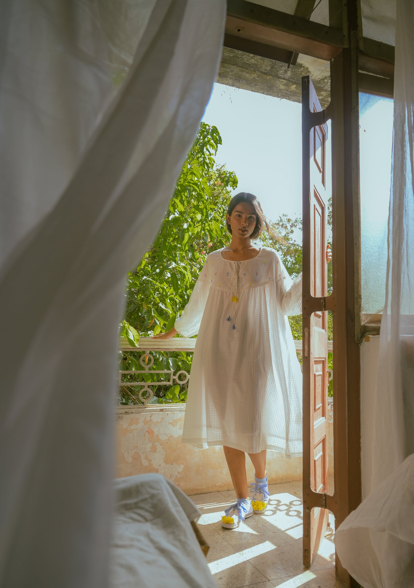 Flora oversized white dress