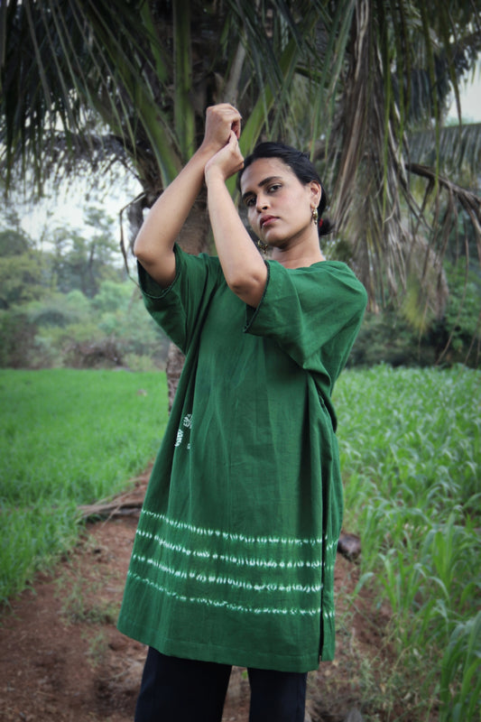 Basil green kaftan dress