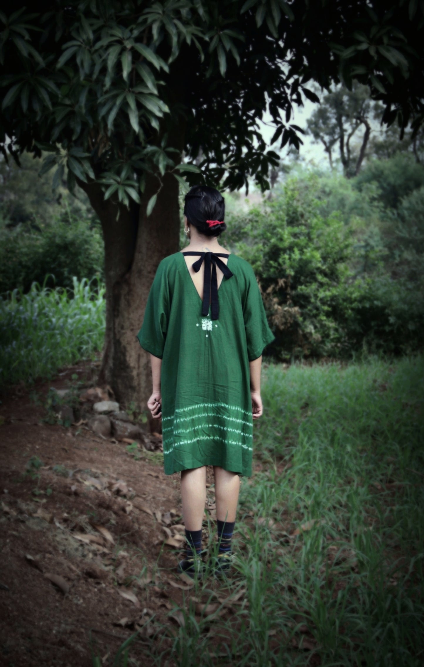 Basil green kaftan dress