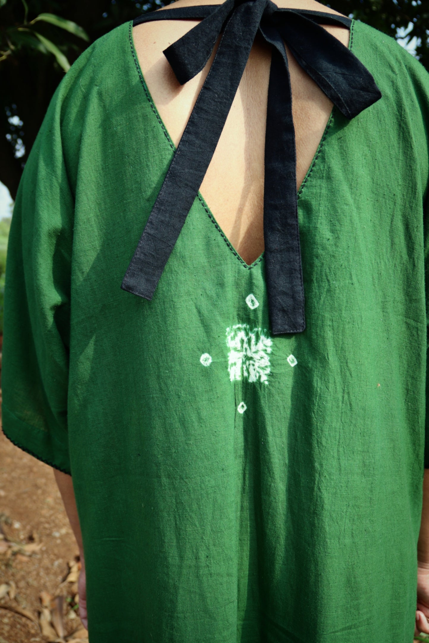 Basil green kaftan dress