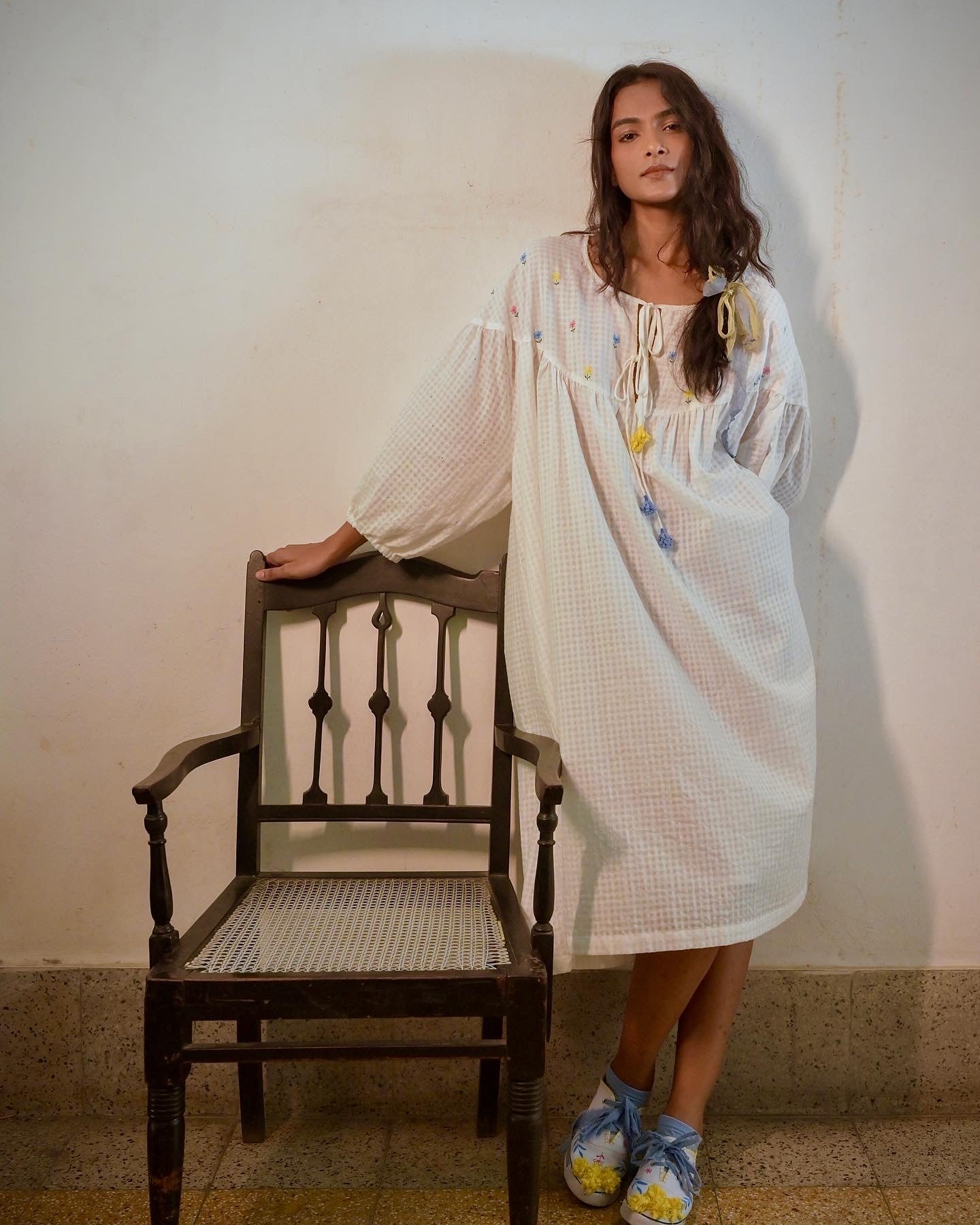 Flora oversized white dress